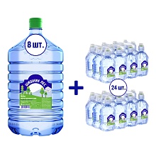 18,9л ПЭТ + 24 Спорт 0,4л (Вода 18,9л ПЭТ, 8 бут. + 24 бут. Спорт 0,4л)